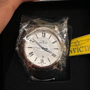 Invicta Silver Watch with Black and Blue Details